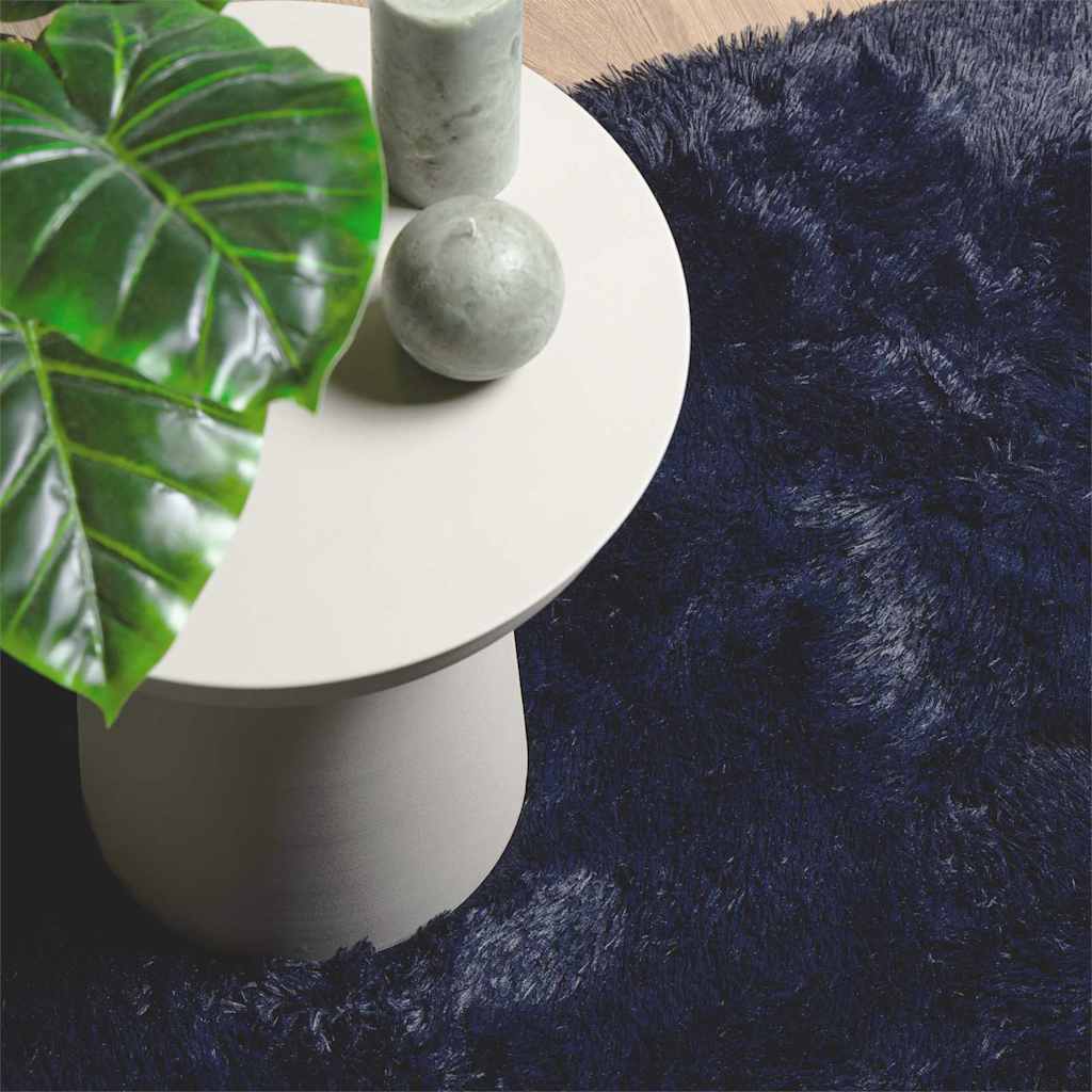 Tappeto Shaggy a Pelo Lungo NAVARRA Blu Marino 80x150 cm | homemem39