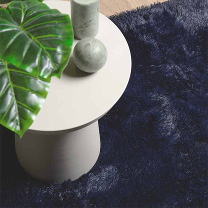 Tappeto Shaggy a Pelo Lungo NAVARRA Blu Marino 80x150 cm | homemem39