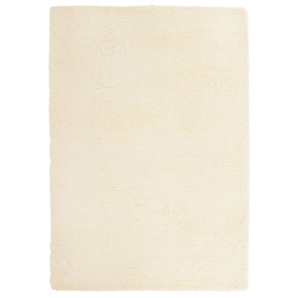 Tappeto Shaggy a Pelo Lungo NAVARRA Crema 120x170 cm poliestere - homemem39