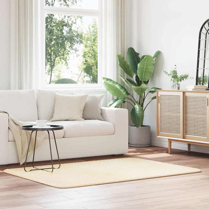 Tappeto Shaggy a Pelo Lungo NAVARRA Crema 120x170 cm poliestere - homemem39