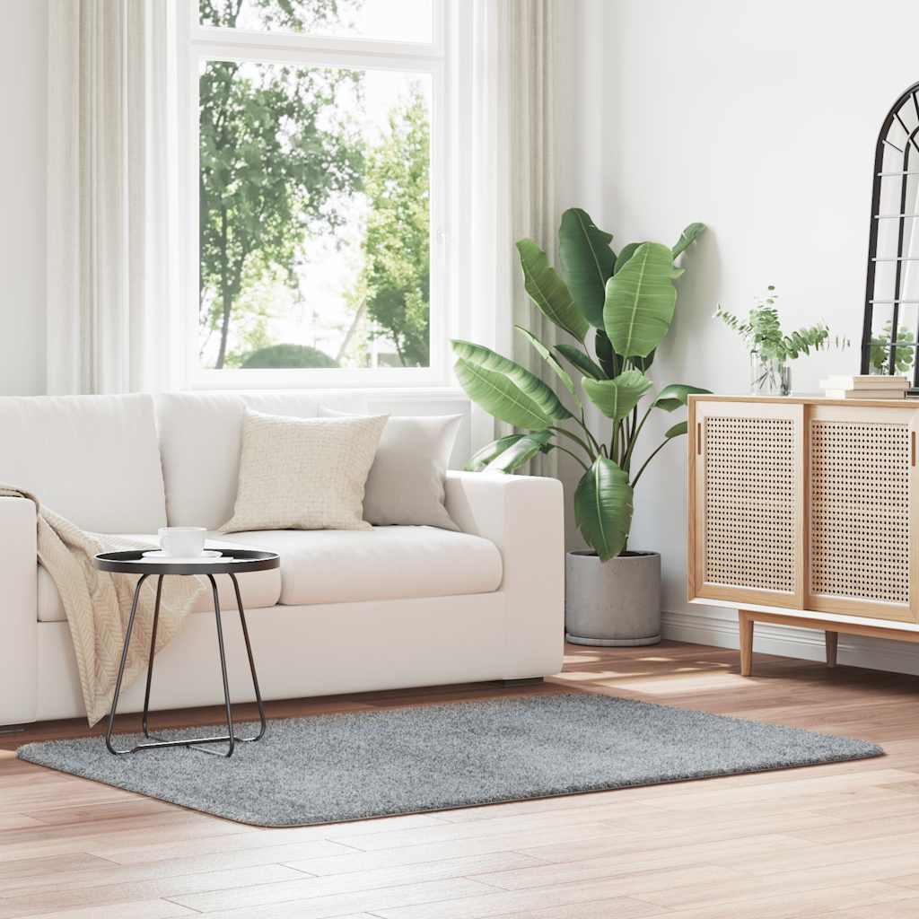 Tappeto Shaggy a Pelo Lungo NAVARRA Grigio Chiaro 120x170 cm - homemem39