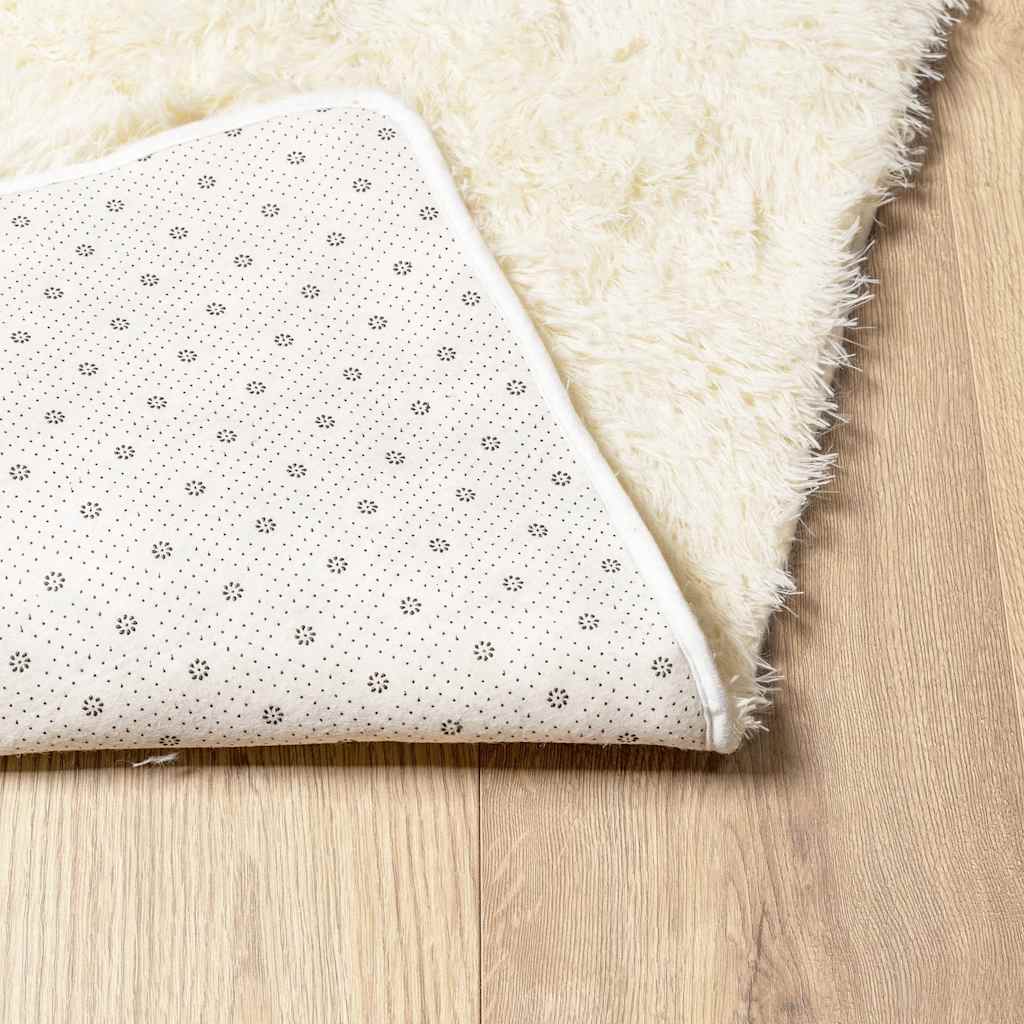Tappeto Shaggy a Pelo Lungo NAVARRA Crema 130x200 cm poliestere - homemem39