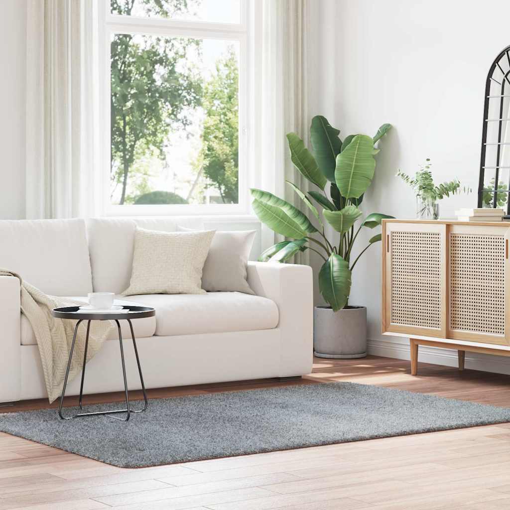 Tappeto Shaggy a Pelo Lungo NAVARRA Grigio Chiaro 130x200 cm - homemem39