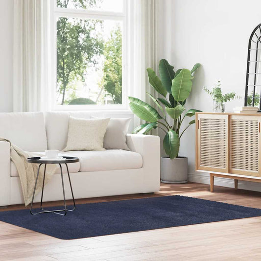 Tappeto Shaggy a Pelo Lungo NAVARRA Blu Marino 130x200 cm | homemem39