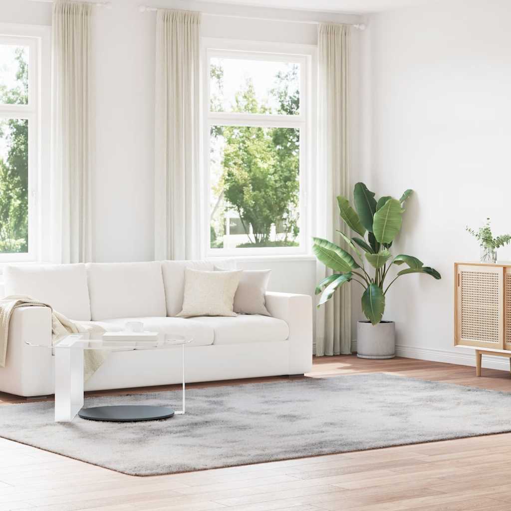 Tappeto Shaggy a Pelo Lungo NAVARRA Grigio Argento 240x340cm - homemem39