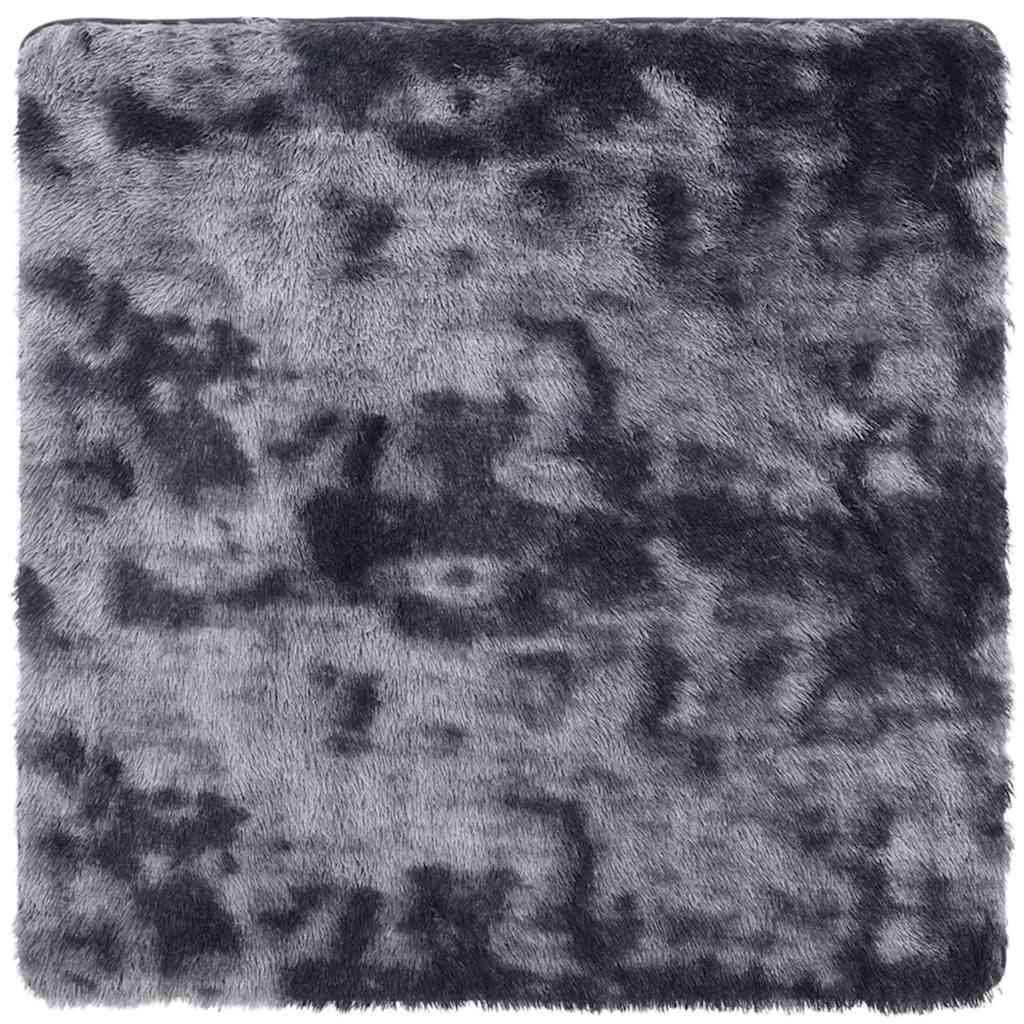 Tappeto Shaggy a Pelo Lungo NAVARRA Grigio Scuro 120x120 cm - homemem39