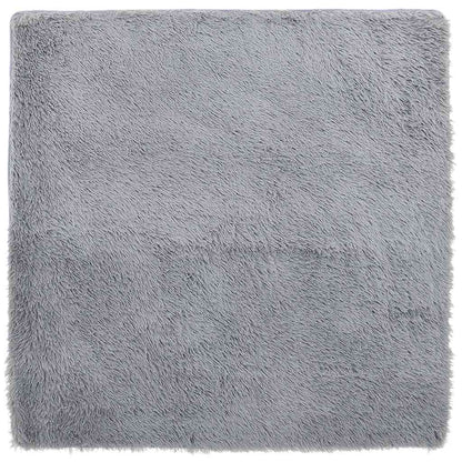 Tappeto Shaggy a Pelo Lungo NAVARRA Grigio Chiaro 120x120 cm