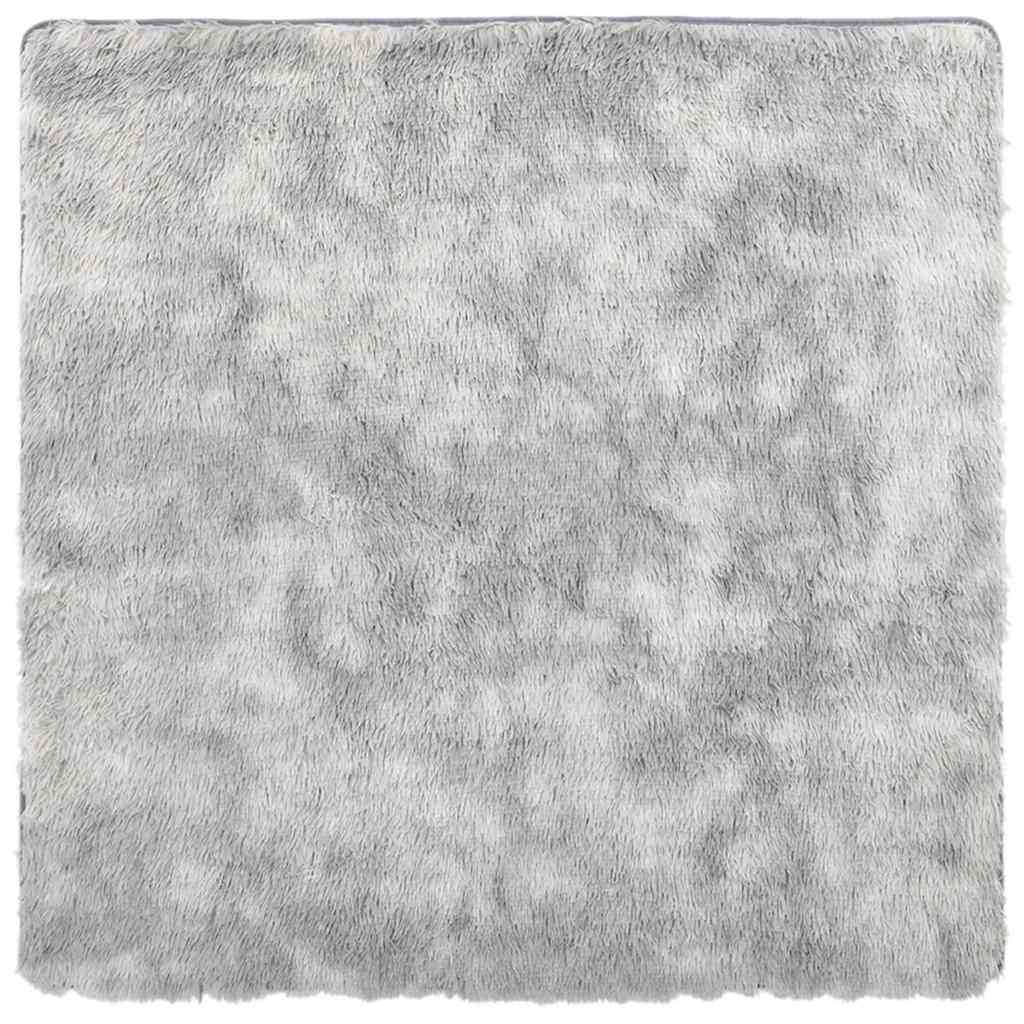 Tappeto Shaggy a Pelo Lungo NAVARRA Grigio Argento 120x120cm - homemem39