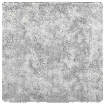 Tappeto Shaggy a Pelo Lungo NAVARRA Grigio Argento 120x120cm - homemem39