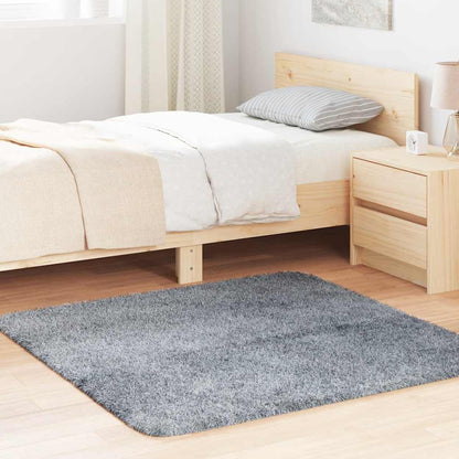 Tappeto Shaggy a Pelo Lungo NAVARRA Grigio Argento 120x120cm - homemem39