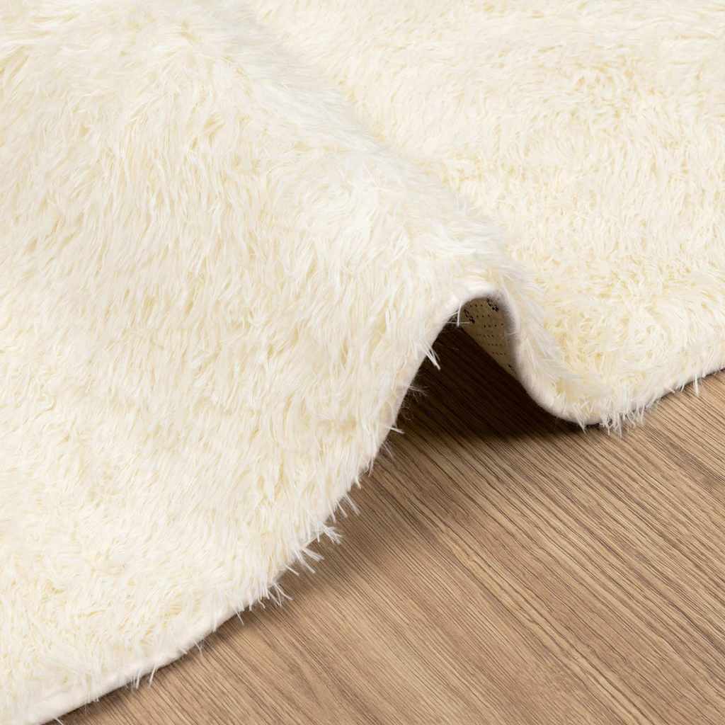 Tappeto Shaggy a Pelo Lungo NAVARRA Crema 200x200 cm poliestere