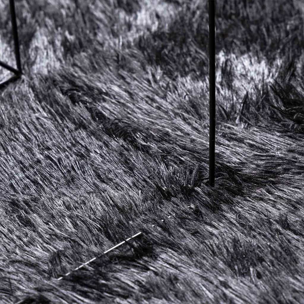 Tappeto Shaggy a Pelo Lungo NAVARRA Grigio Scuro 200x200 cm - homemem39
