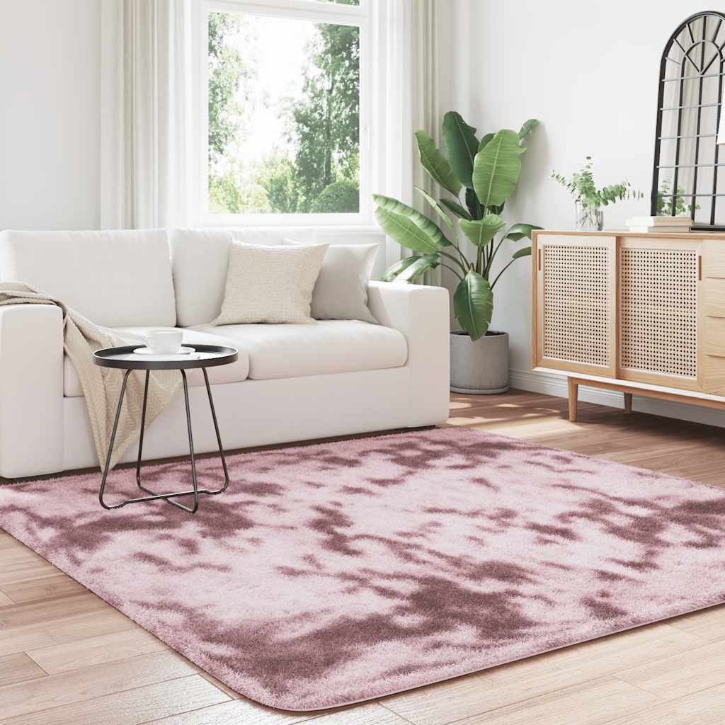 Tappeto Shaggy a Pelo Lungo NAVARRA Rosa Antico 200x200cm