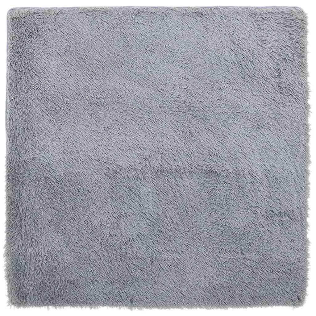 Tappeto Shaggy a Pelo Lungo NAVARRA Grigio Chiaro 200x200 cm