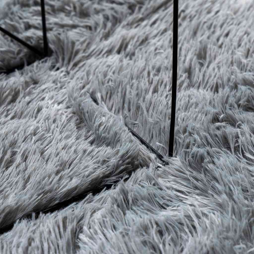Tappeto Shaggy a Pelo Lungo NAVARRA Grigio Chiaro 200x200 cm | homemem39