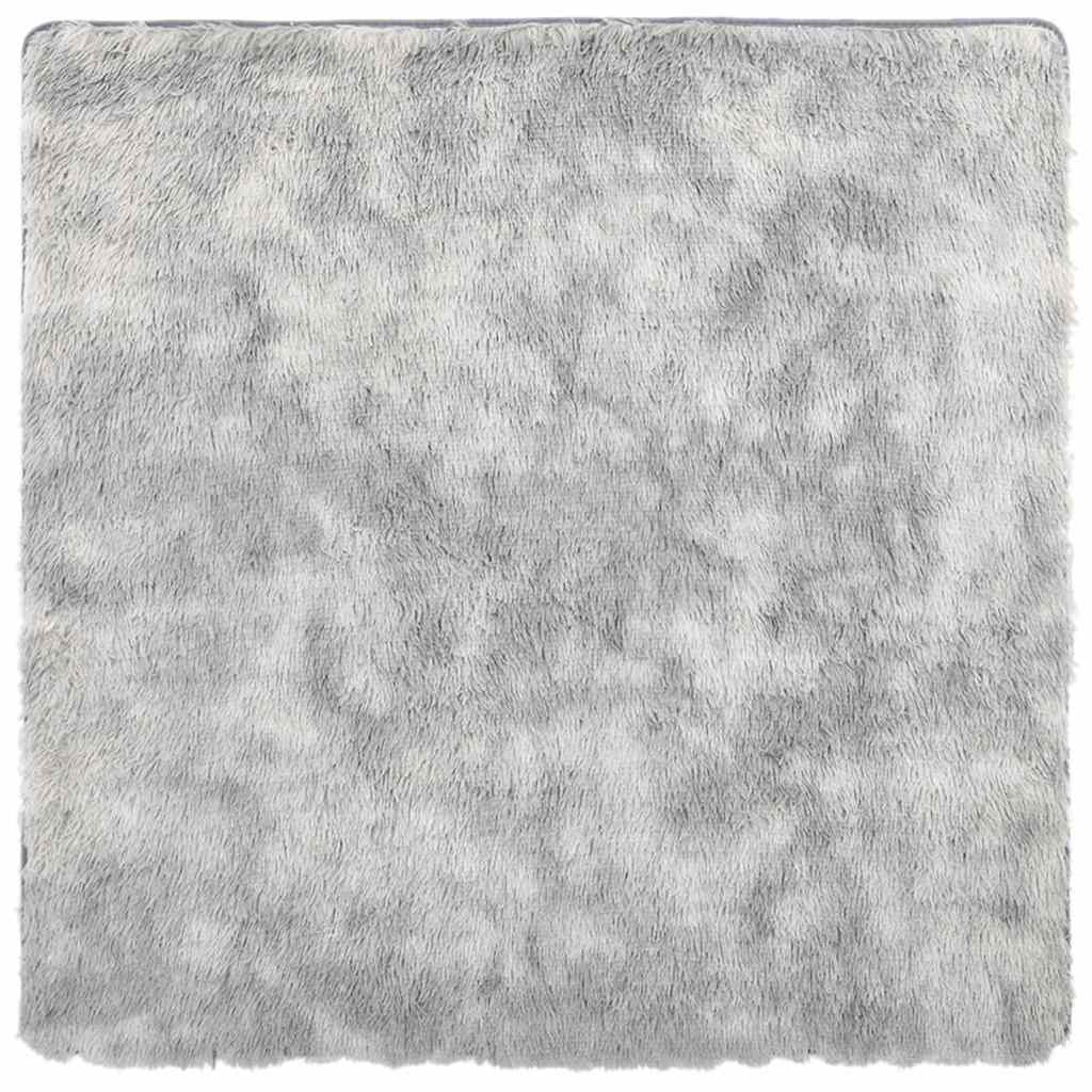 Tappeto Shaggy a Pelo Lungo NAVARRA Grigio Argento 200x200cm - homemem39