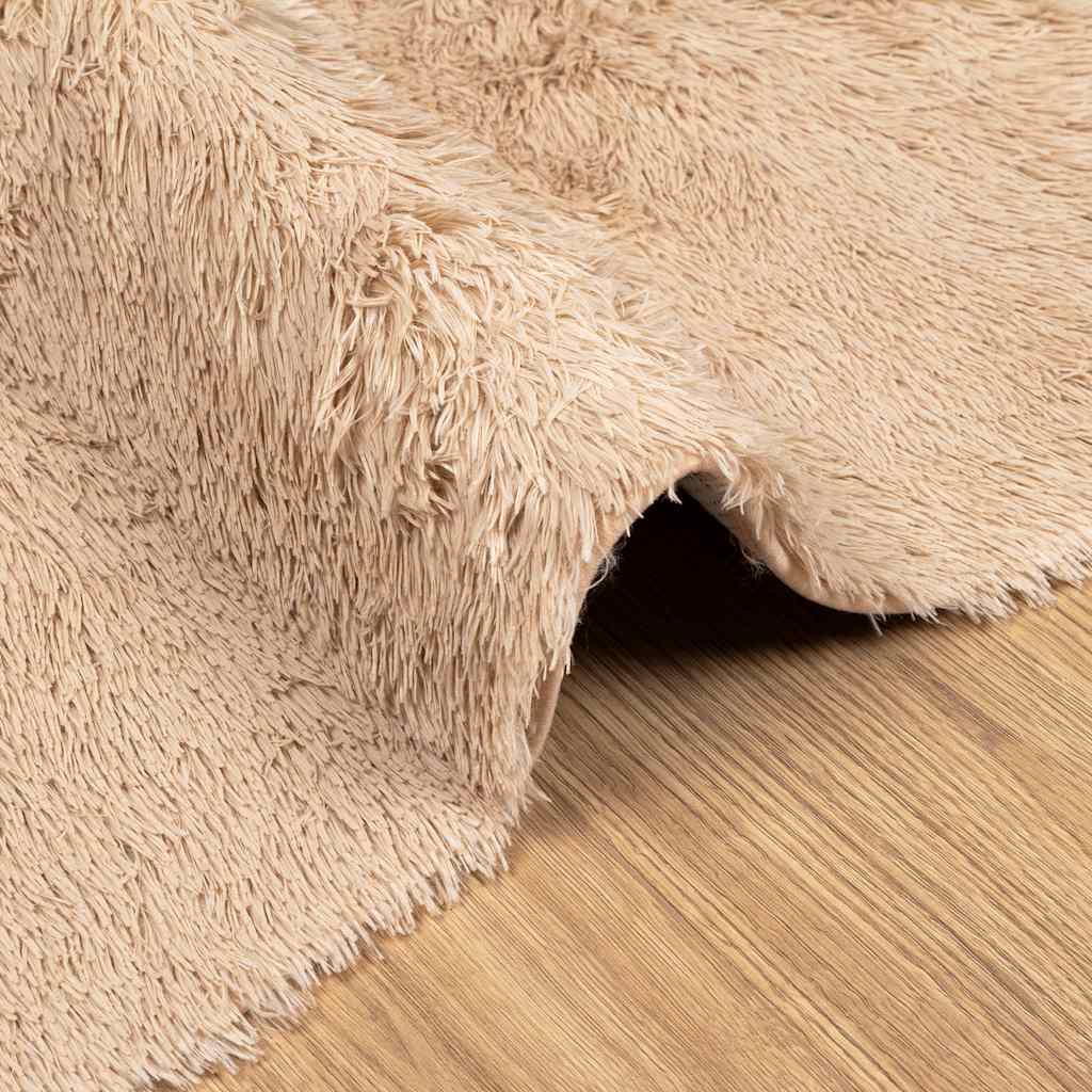 Tappeto Shaggy a Pelo Lungo NAVARRA Beige 240x240 cm poliestere - homemem39