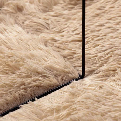 Tappeto Shaggy a Pelo Lungo NAVARRA Beige 240x240 cm poliestere | homemem39