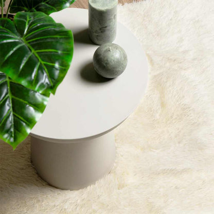 Tappeto Shaggy a Pelo Lungo NAVARRA Crema 240x240 cm poliestere