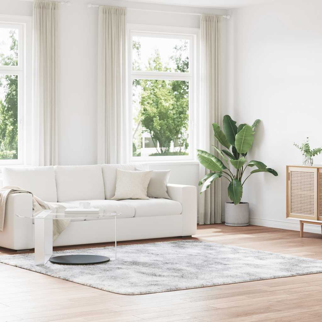 Tappeto Shaggy a Pelo Lungo NAVARRA Grigio Argento 240x240cm