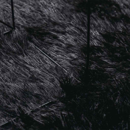 Tappeto Shaggy a Pelo Lungo NAVARRA Nero 100x100 cm poliestere