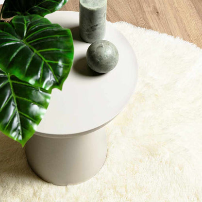 Tappeto Shaggy a Pelo Lungo NAVARRA Crema 100x100 cm poliestere - homemem39