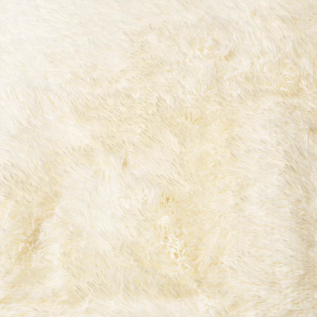 Tappeto Shaggy a Pelo Lungo NAVARRA Crema 100x100 cm poliestere - homemem39