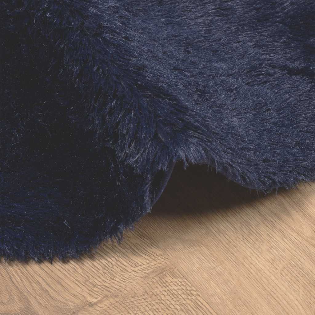 Tappeto Shaggy a Pelo Lungo NAVARRA Blu Marino 100x100 cm | homemem39