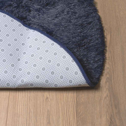 Tappeto Shaggy a Pelo Lungo NAVARRA Blu Marino 100x100 cm | homemem39