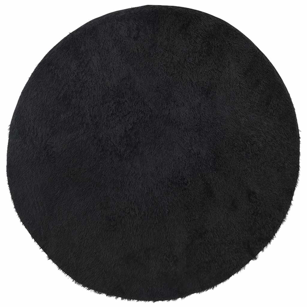Tappeto Shaggy a Pelo Lungo NAVARRA Nero 120x120 cm poliestere