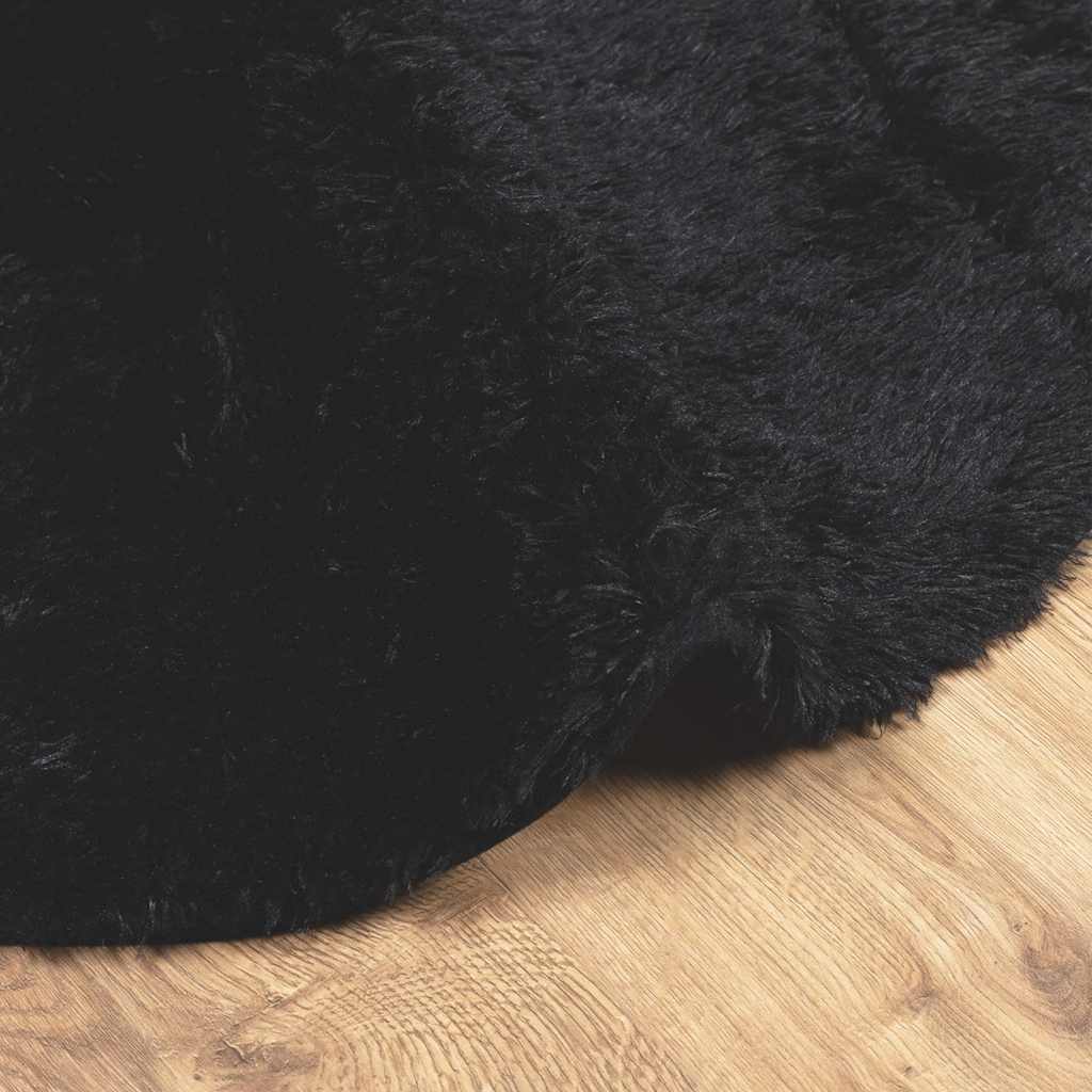 Tappeto Shaggy a Pelo Lungo NAVARRA Nero 120x120 cm poliestere