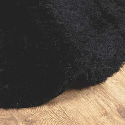 Tappeto Shaggy a Pelo Lungo NAVARRA Nero 120x120 cm poliestere
