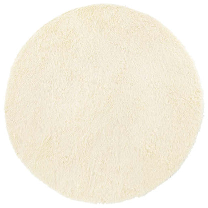 Tappeto Shaggy a Pelo Lungo NAVARRA Crema 120x120 cm poliestere - homemem39