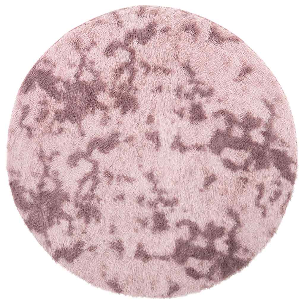Tappeto Shaggy a Pelo Lungo NAVARRA Rosa Antico 120x120cm - homemem39