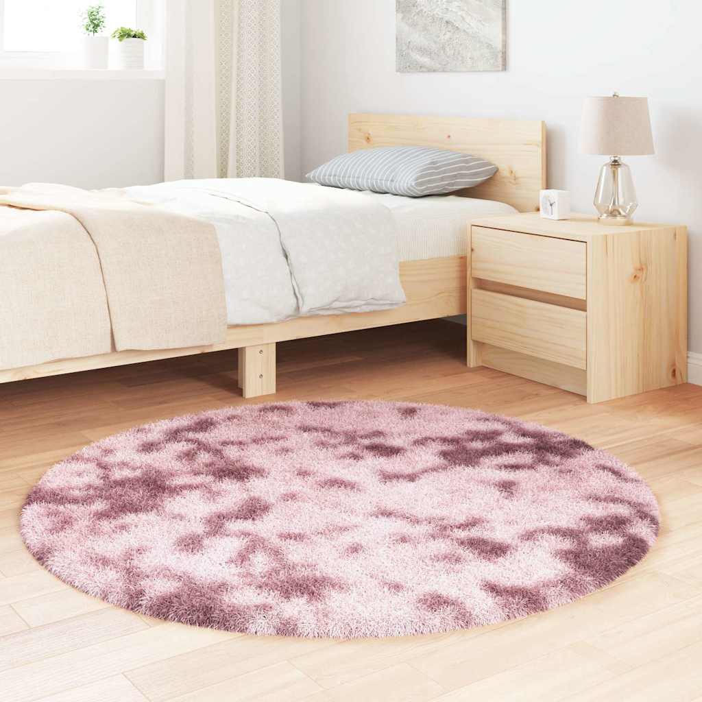 Tappeto Shaggy a Pelo Lungo NAVARRA Rosa Antico 120x120cm - homemem39