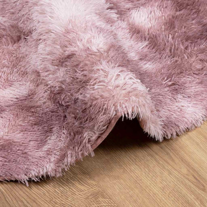 Tappeto Shaggy a Pelo Lungo NAVARRA Rosa Antico 120x120cm - homemem39