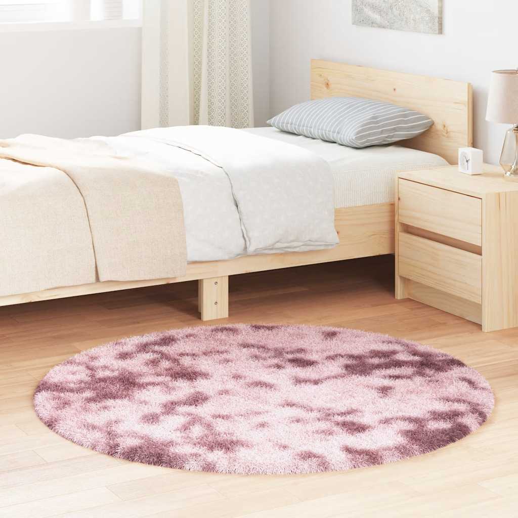 Tappeto Shaggy a Pelo Lungo NAVARRA Rosa Antico 120x120cm - homemem39
