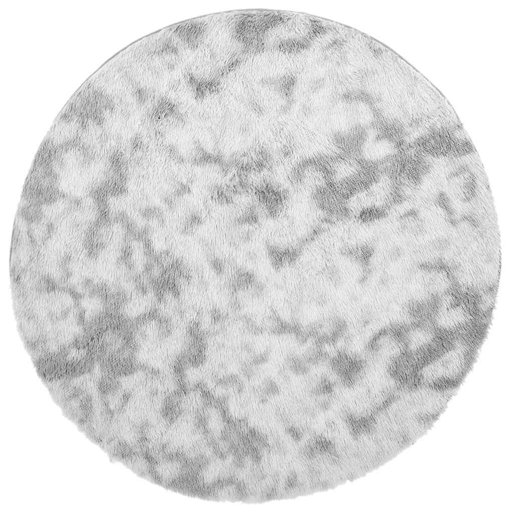 Tappeto Shaggy a Pelo Lungo NAVARRA Grigio Argento 120x120cm