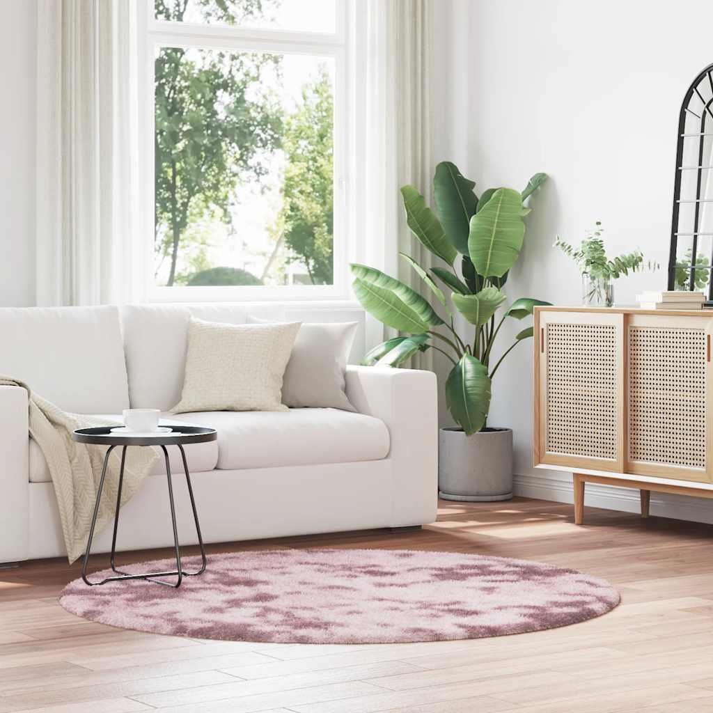 Tappeto Shaggy a Pelo Lungo NAVARRA Rosa Antico 160x160cm