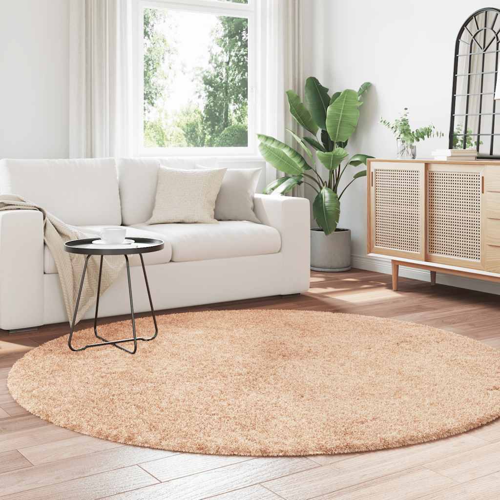 Tappeto Shaggy a Pelo Lungo NAVARRA Beige 200x200 cm poliestere