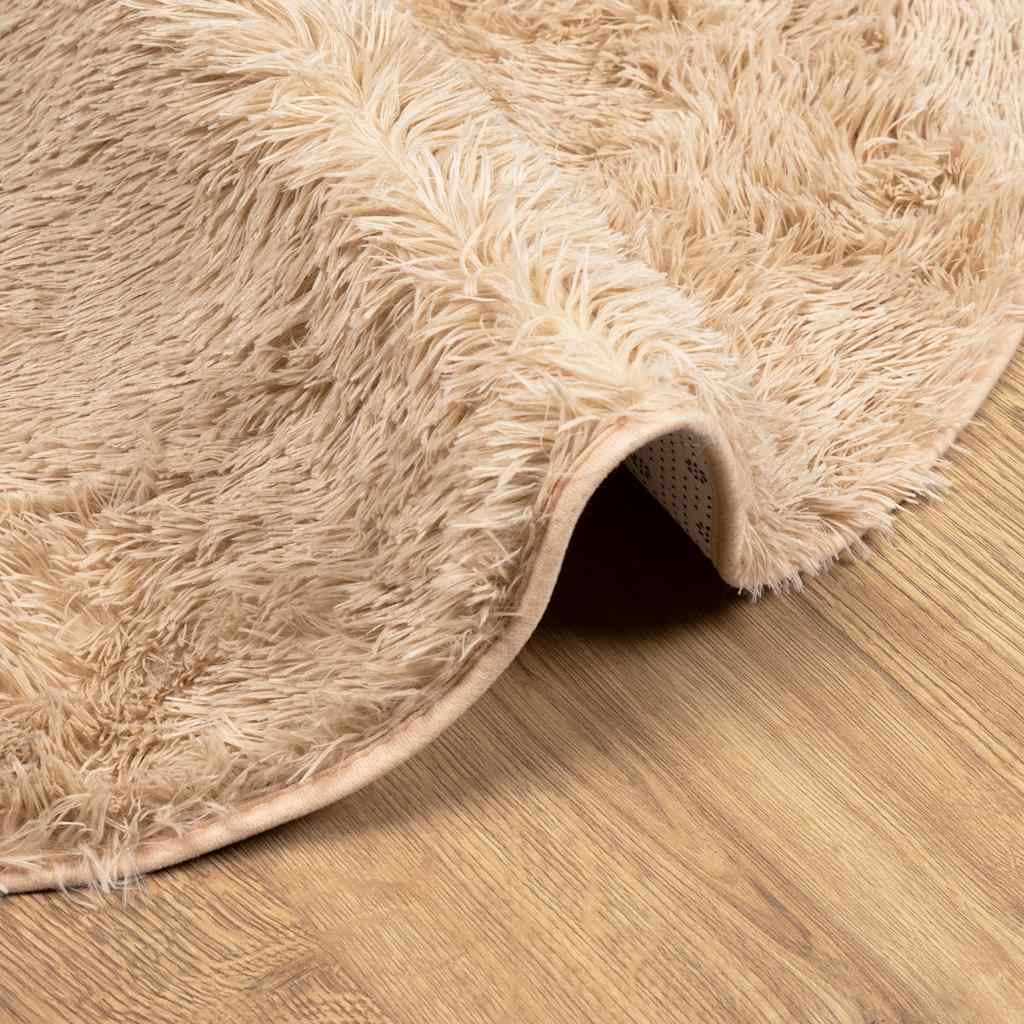 Tappeto Shaggy a Pelo Lungo NAVARRA Beige 200x200 cm poliestere