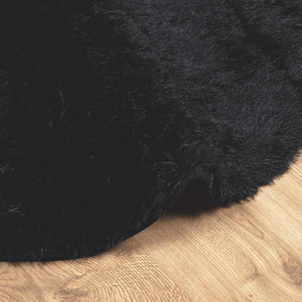 Tappeto Shaggy a Pelo Lungo NAVARRA Nero 200x200 cm poliestere - homemem39