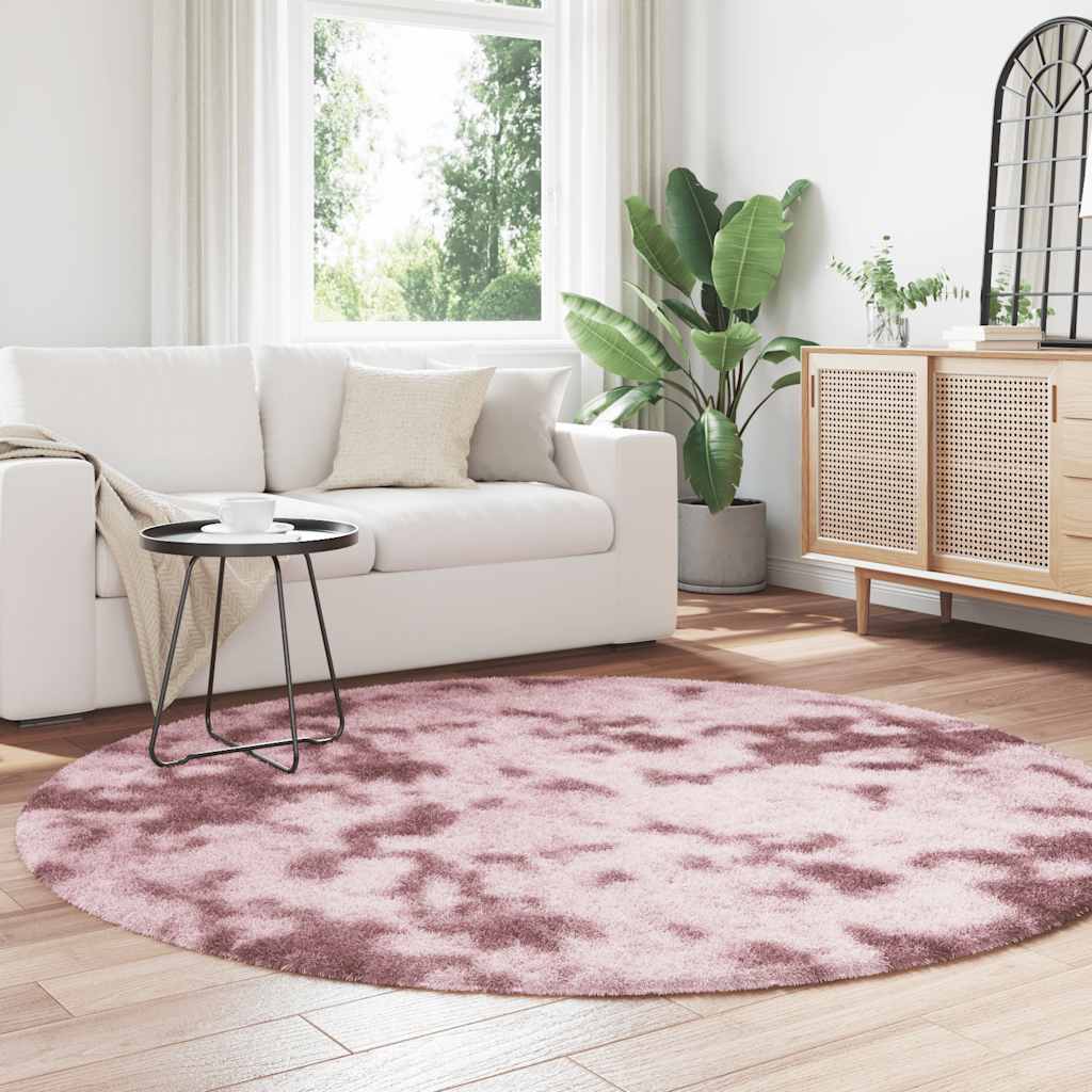 Tappeto Shaggy a Pelo Lungo NAVARRA Rosa Antico 200x200cm - homemem39
