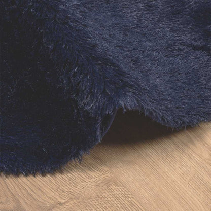 Tappeto Shaggy a Pelo Lungo NAVARRA Blu Marino 200x200 cm