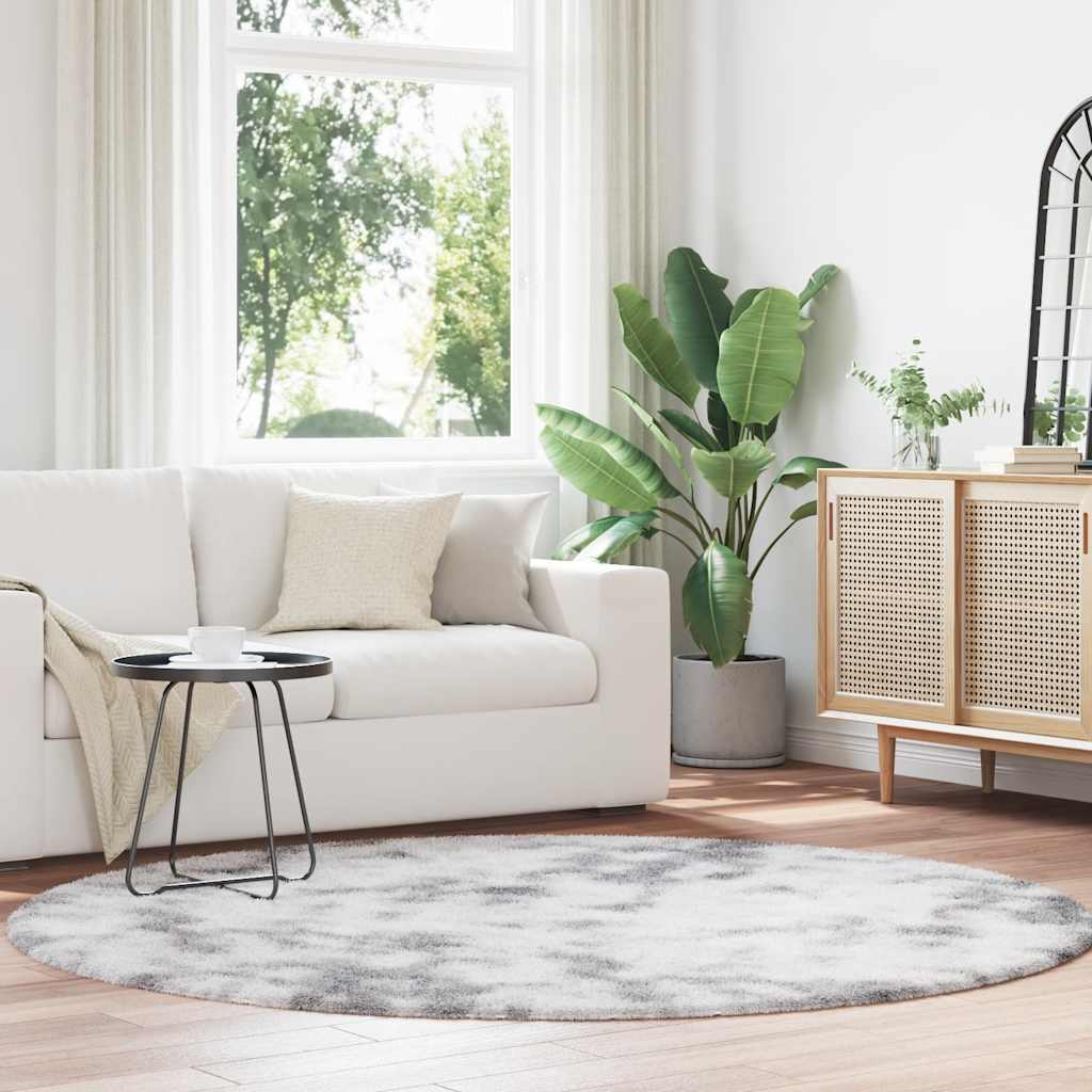 Tappeto Shaggy a Pelo Lungo NAVARRA Grigio Argento 200x200cm