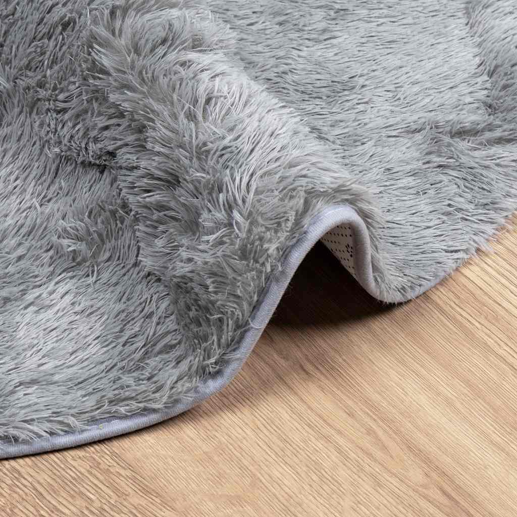 Tappeto Shaggy a Pelo Lungo NAVARRA Grigio Chiaro 240x240 cm - homemem39