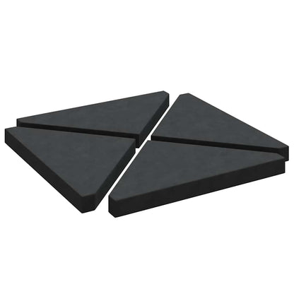 Piastre per Parasole 4 pz in Granito Triangolare 14 kg Nero | homemem39