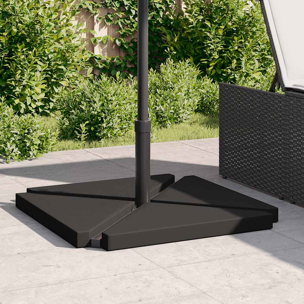 Piastre per Parasole 4 pz in Granito Triangolare 14 kg Nero | homemem39