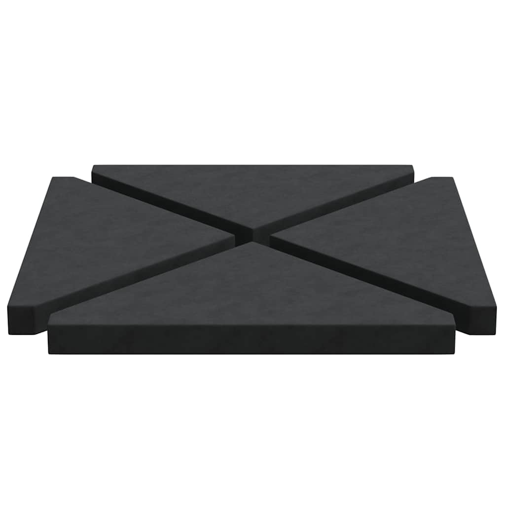 Piastre per Parasole 4 pz in Granito Triangolare 14 kg Nero | homemem39
