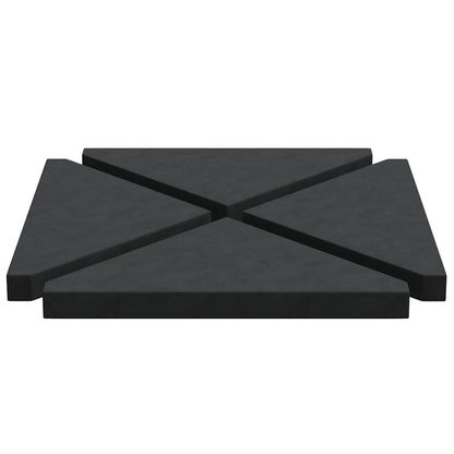 Piastre per Parasole 4 pz in Granito Triangolare 14 kg Nero | homemem39